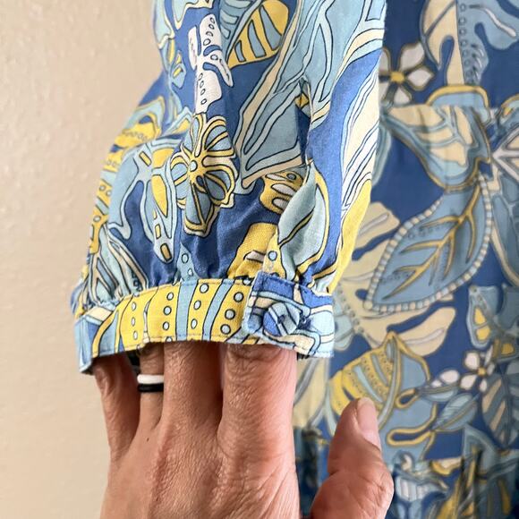 J.McLauglin leaf print linen Maxi dress - Picture 7 of 10